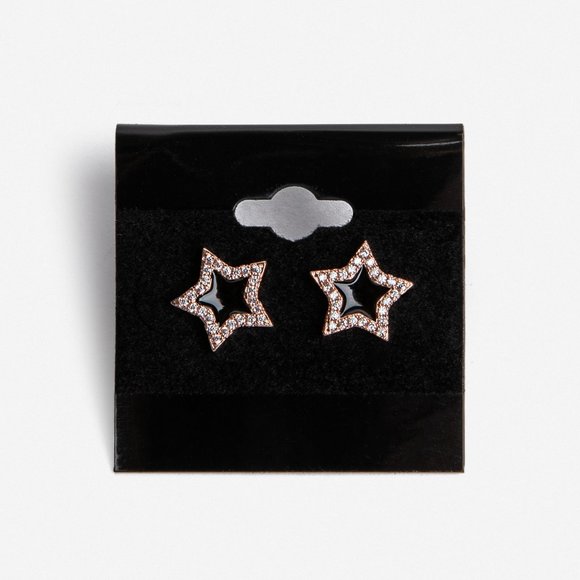 Jewelry - NEW! Rose Gold Star Crystal Earrings